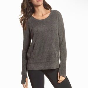 Barefoot Dreams CozyChic Lite Raglan Crew Pullover Sweater Large Best